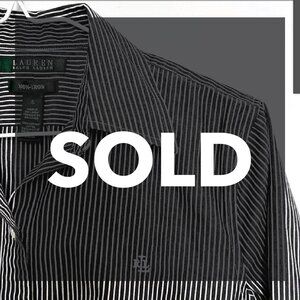 Womens LAUREN Ralph Lauren Black and White Stripe Blouse Workwear NON IRON Sz S
